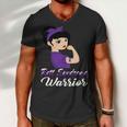 Rett Syndrome Warrior Purple Women Purple Ribbon Rett Syndrome Rett Syndrome Awareness Men V-Neck Tshirt