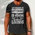 September 1994 Birthday Life Begins In September 1994 Men V-Neck Tshirt