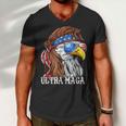 Ultra Maga Trump Sunglasses Eagle Head Usa Flag Bandana Men V-Neck Tshirt