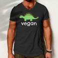 Vegan Dinosaur Green Save Wildlife Men V-Neck Tshirt