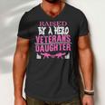 Veteran Veterans Day Raised By A Hero Veterans Daughter For Women Proud Child Of Usa Army Militar Navy Soldier Army Military Men V-Neck Tshirt