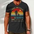 Vintage Retro I Have Two Titles Dad And Grandpa Fathers Day 49 Shirt Men V-Neck Tshirt