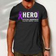 Vitiligo Awareness Hero - Purple Vitiligo Awareness Men V-Neck Tshirt
