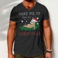 Wake Me Up When Its Christmas 820 Shirt Men V-Neck Tshirt