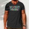 What Beautiful Day To Respect Other Peoples Pronouns Lgbt Men V-Neck Tshirt