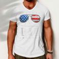 All American Dad Usa Flag Sunglasses 4Th Of July Dad Men V-Neck Tshirt