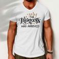 Baby Shower Text Design The Princess Has Arrived Men V-Neck Tshirt