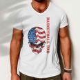 Basketball Dad American Flag Skull Patriotic 4Th Of July Men V-Neck Tshirt
