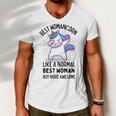 Best Womancorn Funny Unicorn Dabbing Gift Like A Normal Best Woman But More Awesome Men V-Neck Tshirt