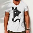 Black Cat Peeking Men V-Neck Tshirt