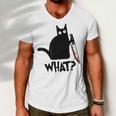 Cat What Murderous Black Cat With Knife Men V-Neck Tshirt