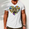 Colored Lion Heart Men V-Neck Tshirt