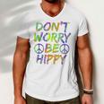 Donut Worry Be Happy Men V-Neck Tshirt