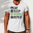 Eat Eat Sleep Wordle Repeat Wordle Lover Wordle Addict Men V-Neck Tshirt