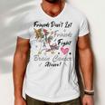 Friends Dont Let Friends Fight Brain Cancer Alone Unicorn Grey Ribbon Brain Cancer Brain Cancer Awareness Men V-Neck Tshirt