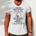 From Worlds Greatest Dad To Worlds Greatest Grandpa 34 Trending Shirt Men V-Neck Tshirt