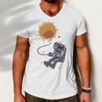 Funny Astronaut Monkey Blowing Sun V2 Men V-Neck Tshirt