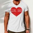 Girl Dad Heart Fathers Day Vintage Retro Men V-Neck Tshirt