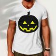 Happy Halloween Scary Black Pumpkin Pattern Men V-Neck Tshirt