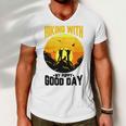 Hiking With My Puppy Good Day Men V-Neck Tshirt