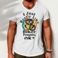 I Really Like Biker Penguin Ok Men V-Neck Tshirt