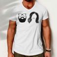 Man With Beard And Glasses With Woman Wavy Hair Men V-Neck Tshirt