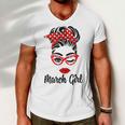 March Girl Women Face Wink Eye Bandana Birthday Gifts 548 Trending Shirt Men V-Neck Tshirt