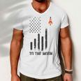 Official To The Moon Distressed Us Flag Stock Market Amc Gme Investor Cryptocurrency Investor Funny Men V-Neck Tshirt