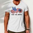 Patriotic 4Th Of July Peace Love America Men V-Neck Tshirt