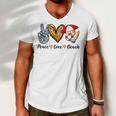 Peace Love Beach Summer Vacation 184 Shirt Men V-Neck Tshirt