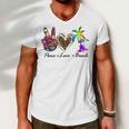 Peace Love Beach Summer Vacation Beach 185 Shirt Men V-Neck Tshirt