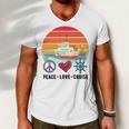 Peace Love Cruising Family Cruise Vacation Matching Gift Men V-Neck Tshirt