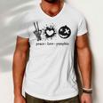 Peace Love Pumpkin Halloween Men V-Neck Tshirt