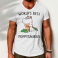 Poppy Grandpa Gift Worlds Best Poppysaurus Men V-Neck Tshirt