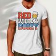 Red White And Boozy Funny 4Th Of July Drinking Crew Party Men V-Neck Tshirt