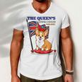 The Queen’S Platinum Jubilee 1952-2022 Corgi Union Jack Men V-Neck Tshirt
