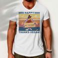 Turkey Happy Thanks Vegan Turkey Vintage Retro Men V-Neck Tshirt