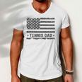Vintage Tennis Dad America Us Flag Patriot Funny Gift Men V-Neck Tshirt