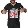 All American Dad Retro 4Th Of July Cool & Funny Melanin Art Men V-Neck Tshirt