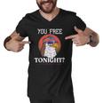 Are You Free Tonight 4Th Of July Retro American Bald Eagle Men V-Neck Tshirt