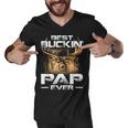 Best Buckin Pap Ever Deer Hunting Bucking Father Men V-Neck Tshirt