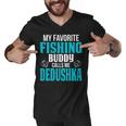 Dedushka Grandpa Fishing Gift My Favorite Fishing Buddy Calls Me Dedushka Men V-Neck Tshirt