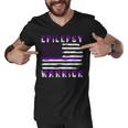 Epilepsy Warrior Usa Flag United States Flag Epilepsy Epilepsy Awareness Men V-Neck Tshirt