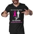 Every Disability Is Visible Eosinophilic Disease Awareness Pink Ribbon Eosinophilic Disease Eosinophilic Disease Awareness Men V-Neck Tshirt