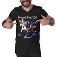 Friends Dont Let Friends Fight Chronic Fatigue Syndrome Cfs Alone Unicorn Blue Ribbon Chronic Fatigue Syndrome Support Cfs Awareness V2 Men V-Neck Tshirt