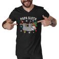Funny Christmas Sloth Family Matching Papa Gift Men V-Neck Tshirt