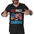 Gamer 4Th Of July Red White Gaming Video Game Boys Kids N Men V-Neck Tshirt