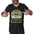 Gastroparesis Warrior Skull Women Vintage Green Ribbon Gastroparesis Gastroparesis Awareness Men V-Neck Tshirt