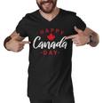 Happy Canada Day Funny Maple Leaf Canadian Flag Kids Men V-Neck Tshirt