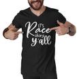 Its Race Day Yall Car Racing Funny Race Day Men V-Neck Tshirt